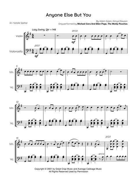 Anyone Else But You Sheet Music | The Moldy Peaches | Instrumental Duet