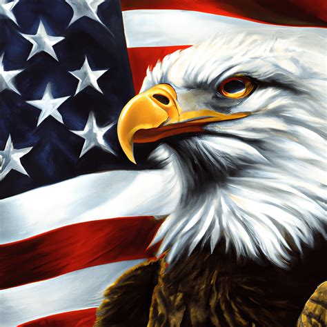 American Flag with Eagle Painting · Creative Fabrica