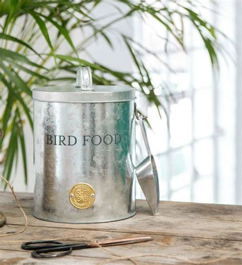 Galvanised Metal Bird Feed Storage Container By The Forest & Co