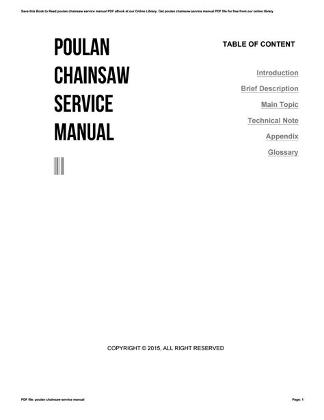 Poulan chainsaw service manual by sroff65 - Issuu