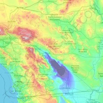 Riverside County topographic map, elevation, terrain