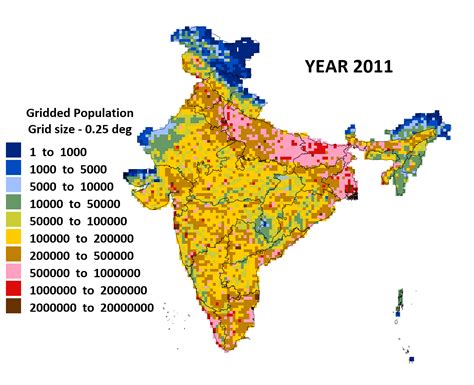 India: Gridded Population for 2011-2050 - UrbanEmissions.Info