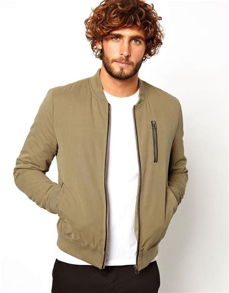 ASOS - Khaki Bomber Jacket | Jackets, Green bomber jacket, Bomber jacket