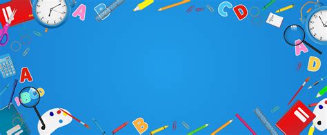 welcome back to school banner background. school supplies on blue background 5964669 Vector Art ...