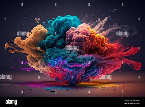 illustration of the colorful powder explosion Stock Photo - Alamy