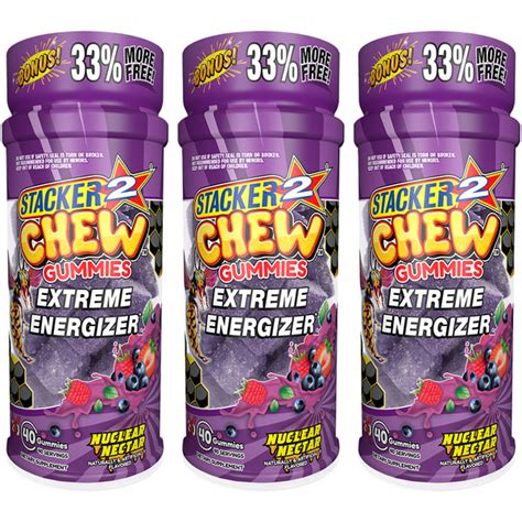 Stacker2 Chew Gummies: Extreme Energizer