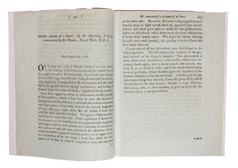 Account of a Comet. - [THE DISCOVERY OF URANUS] von "HERSCHEL, WILLIAM ...