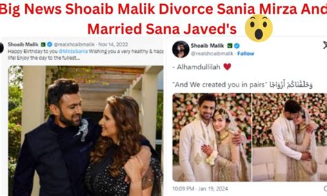 Big News Shoaib Malik Divorce Sania Mirza And Married Sana Javed's ...