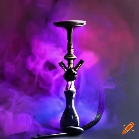 Colorful pink zeus hookah with smoky ambiance