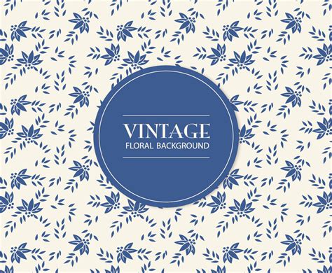 Blue Vintage Floral Background Vector Art & Graphics | freevector.com