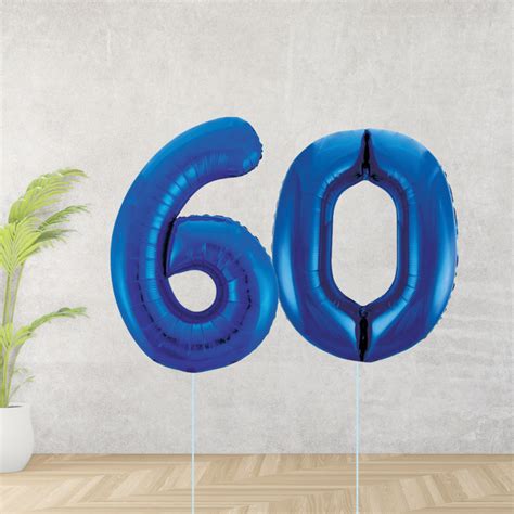 Blue Age 60 Number Balloons | The Wow Shop