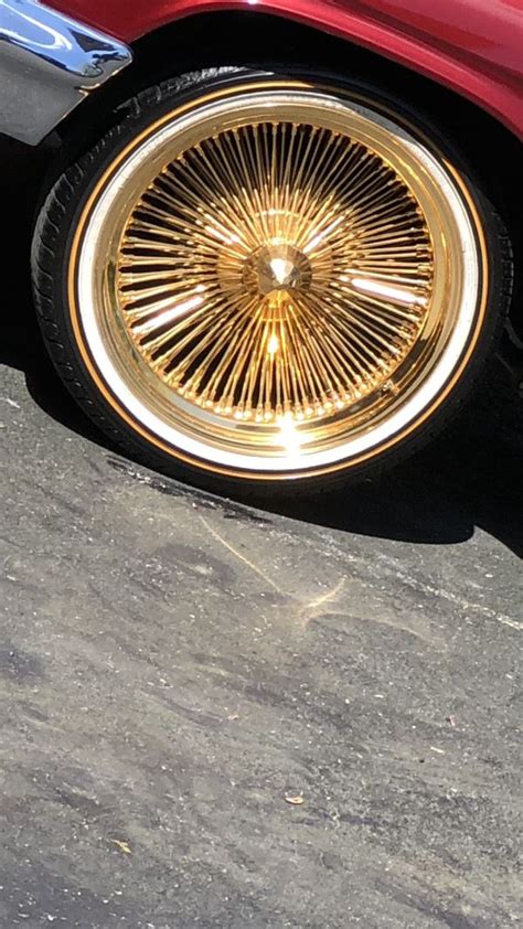 Set of 4 all gold 20” Daytona Dayton’s 150 spoke wire rims with vogue tires like new for Sale in ...