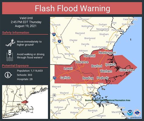 National Weather Service issues flash flood warning for 20 communities ...