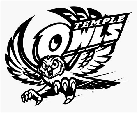 Temple Owls Logo Black And White - Temple University Japan Mascot, HD Png Download - kindpng