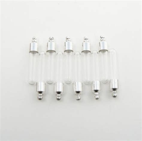 SMALL TUBES Vials (small/glass/miniature/vials/with/metal/caps/pendants ...