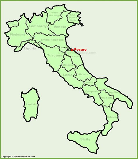 Pesaro location on the Italy map - Ontheworldmap.com