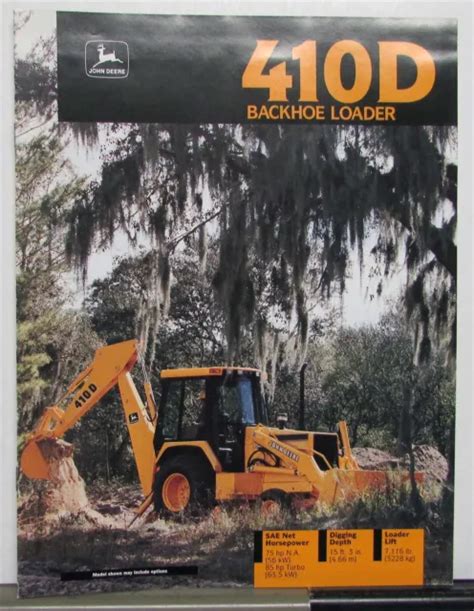 1993 JOHN DEERE 410D Backhoe Loader Specifications Construction Sales Brochure £13.58 - PicClick UK