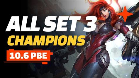 ALL Set 3 Champions and Origins TFT Guide - Teamfight Tactics Patch 10.6 PBE - YouTube