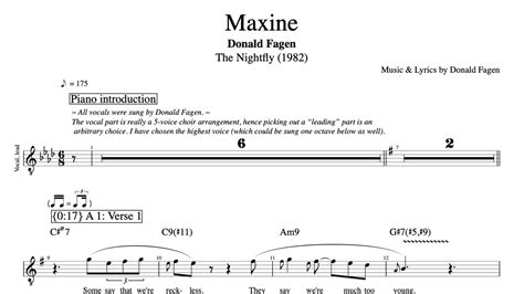 "Maxine" · Donald Fagen || Vocal + Bass + Saxophone + Drums || Sheet Music + Chords + Tabs ...