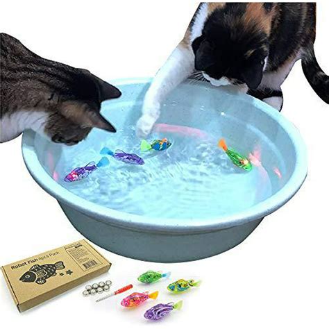 indoor cat interactive swimming fish toy- best water cat toy for indoor cats, play fishing, good ...