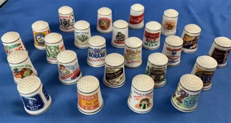 VINTAGE 1980 FRANKLIN Mint "Country Store” Porcelain Thimbles. Lot Of 24 $28.00 - PicClick