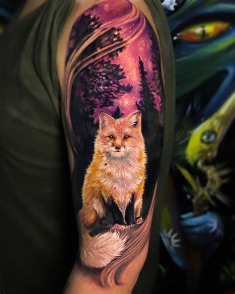 Fox tattoo by Diego at Tattoo Z Studio in Quito, Ecuador : r/Fox