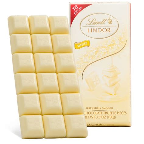 Lindt LINDOR White Chocolate Bar 100 G The Perfect Treat Chocolate With ...