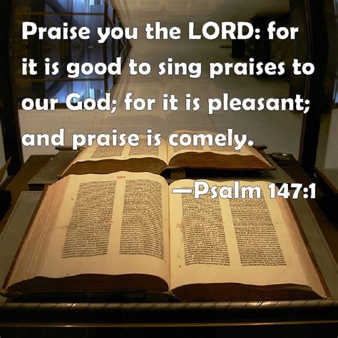 Psalm 147:1 Praise you the LORD: for it is good to sing praises to our ...