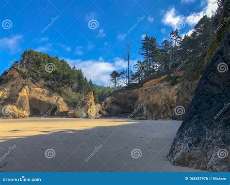 Hug Point Beach Oregon USA Cave Entrances Stock Photo - Image of ...