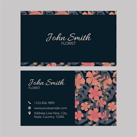 Florist Business Card Template Layout For Advertising. 23418764 Vector Art at Vecteezy