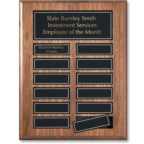 Employee Of The Month Plaque Template