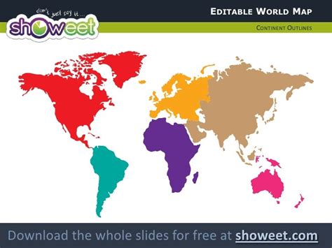 Editable world map for PowerPoint