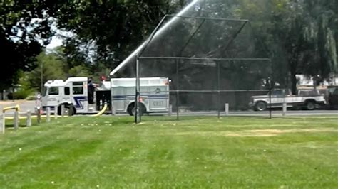 Fire Truck Spraying Water - Lamar Fire Dept - YouTube