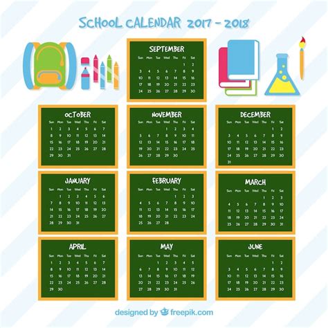 Free Vector | School calendar of blackboards and elements