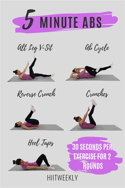 5 Minute Ab Workout For Women To Get Flat Abs | HIITWEEKLY