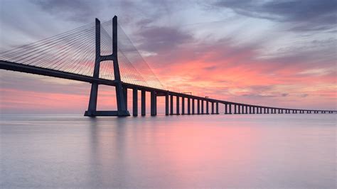 Vasco de Gama Bridge over the Tagus River, Lisbon, Portugal My Happy ...