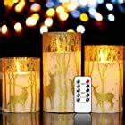Eldnacele 3D Wick Flameless Candles with Timer Realistic Flickering ...
