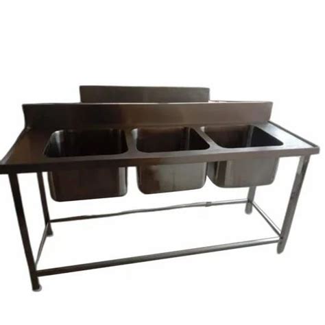 3 Bowl Stainless Steel Table Sink at Rs 29000 | Stainless Steel Table ...