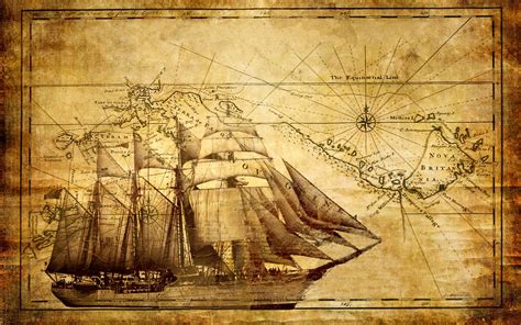 Download Pirate Map Fantasy Ship HD Wallpaper