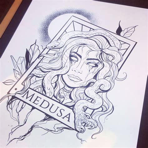 Greek mythology Medusa tattoo design, tarot card, neotraditional | Medusa tattoo design ...