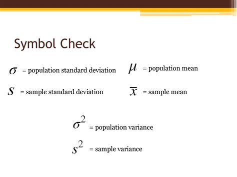 Sample Variance Symbol