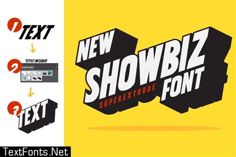 Showbiz, sharp fancy headline font