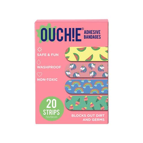 Buy Ouchie Non-Toxic Printed Bandages - Pink - 20 Bandages Online & Get Upto 60% OFF at PharmEasy