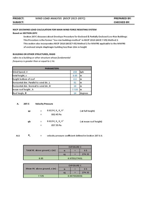 Wind Calculation Method 2 2015 | PDF | Pressure | Metro Manila