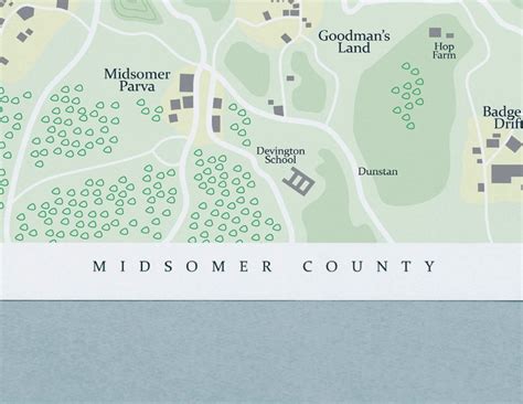 Midsomer Murders Locations Map Poster High Quality Print | Etsy