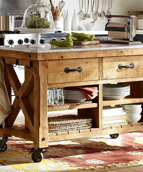 Reclaimed Wood Kitchen Island - Cabin Kitchen