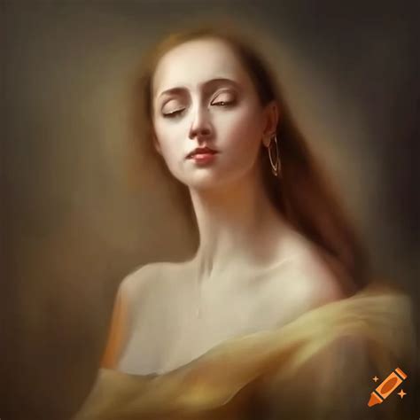 Realistic painting of a wise and focused woman on Craiyon