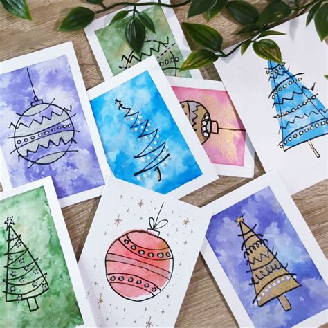 Easy Diy Watercolor Christmas Cards Christmas Cards Drawing | My XXX Hot Girl