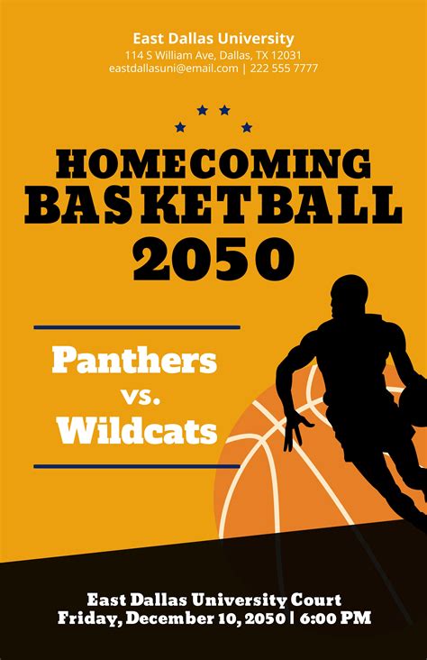 Homecoming Basketball Poster in PSD, Illustrator, Word, Publisher ...