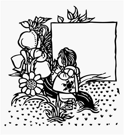 Child In Garden Title Page Clip Arts - Drawing Front Page Design, HD Png Download , Transparent ...